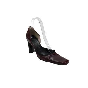 Valentine Womens Leather Pointed Toe Dorsay Heels Red Size 6.5